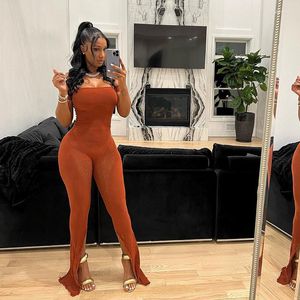 Women's Pants Sexy Mesh Jumpsuit Strapless For Ladies Casual