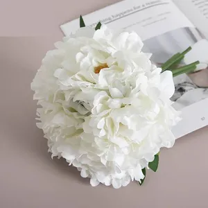 Dekorative Blumen 5 Köpfe Pfingstrose künstliche Blumenstrauß für Hochzeitdekoration