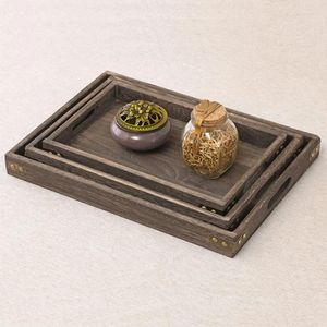 Tea Trays Japanese Style Wooden Tray Paulownia Creative Dessert Coffee Food Plate For Household Restaurant