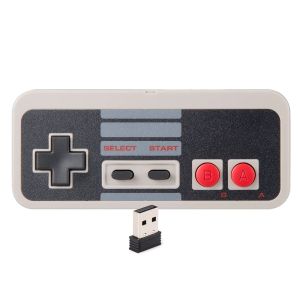 Gamepads Wireless Controller 2.4GHz for NES Games Plug Play Rechargeable Gamepad with USB Receiver Joystick for PC/Windows/iOS/Retropie