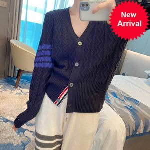 Designer Trend Frauenpullover Herbst 10A New Tom Dicke Nadel Welle Cardigan Academy Style Wolle Lose V-Ausschnitt T-Shirt Langarmjacke Langarm