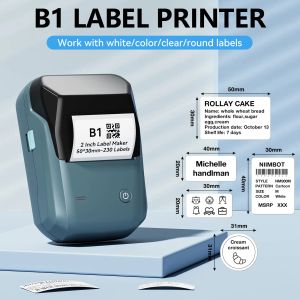 Skrivare Niimbot B1 Mini Label Printer Portable Thermal Self Adhesive Sticker Label Maker Pocket Mobile Bluetooth Sticker Label Printer