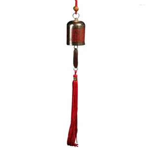 Decorative Figurines 5pcs Brass Tone Feng Shui Oriental Chinese Lucky Bell Windchime GuanYin Hang In Charm