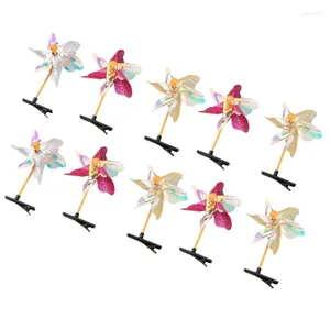 Hair Accessories HUYU Cute Pinwheel Barrettes Clip Hairpin Y2K Girls Ornaments Headdress Harajuku Bangs Hairpin(Pack Of 10)