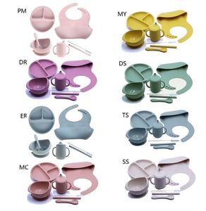 457PCSBABY SILICONE PLATE SET SELFFEEDING ANTISLEP SAUCER SUCTION BARN039S TABELSEWER FÖR FÖR BABYLED AVVÄNDNING 2109095732001