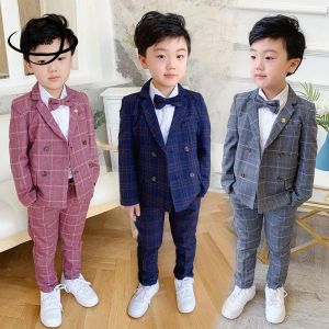 Trousers 311y Kids Blazers Spring Autumn Boys Casual Suit Jackets Coat+pants 2pcs Sets Double Breasted Formal Children Clothes Hy101