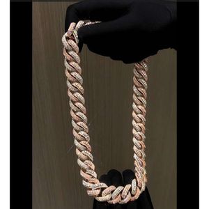 Fine Jewelry Custom Hop Cuban Chain 22 Inch 9K Rose Gold Real Necklace For Men Women