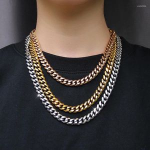 Party Decoration Cuban Stainless Steel Six Sided Polished Chain Jewelry Hip-hop Trend Titanium Necklace For Men And Women