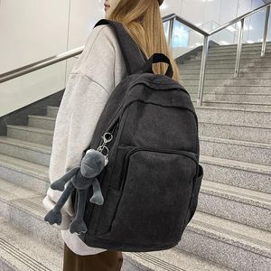 Качество рюкзак качество Canvas Женщины с твердым цветом Unisex Laptop Fashion Casual School School Back Backbage Backbag