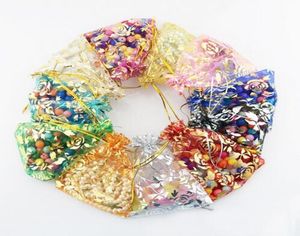 Colorful Gold Rose Transparent Packs Drawstring Pouch Sachet Organza Gift Bag For Jewelry Wedding Party Beads Packing GB3972566974