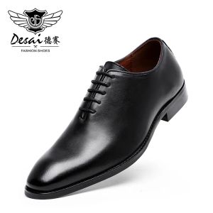 Boots Desai Men's Business Dress Casual Shoes For Men Soft äkta läder mode män bekväma oxford skor