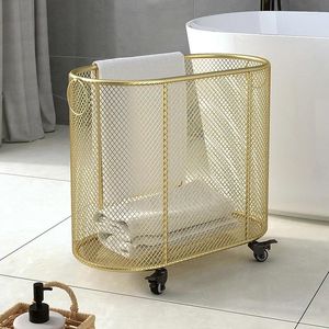 Laundry Bags Ins Wind Clothes Storage Basket Gold Nordic Bathroom Dirty Wanxiang Wheel Light Luxury Living Room Toy