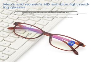 Sonnenbrille Antiblau -Licht -Lesebrille für Frauen kleine quadratische Brille Rahmen Männer Kunststoff Leichter Leser Vergrößerung von Glas8990047