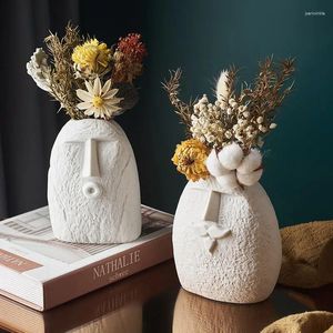 Vasen kreative Keramik Vase abstrakte menschliche Kopf Moderne Kunststil Wohnzimmer Dekoration kleine Ornamente Desktop