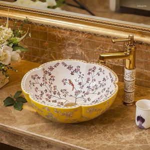 Bathroom Sink Faucets Ceramic Table Basin Nordic Washbasin Household Art Round