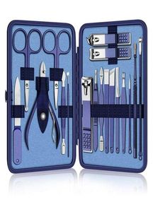 18pcs Tırnak Clippers Pedikür Manikür Seti Paslanmaz Çelik Kesici Makas Dosya Kütikül Çıkıştırıcı Earpicks Kaş Tweezer 2110073658331