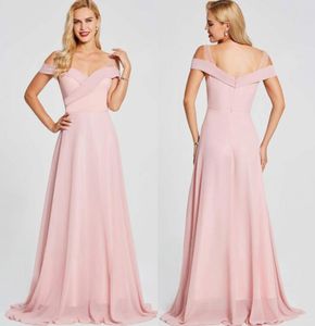 Rosa aftonklänningar sommar Boho Maid of Honor -klänningar skräddarsydda eleganta av axlarna långa brudtärna klänningar BM01478499101