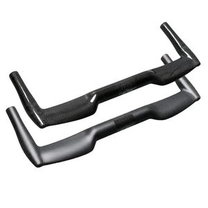 Road bike glossy matt 3K full carbon fibre rest handlebar TT style Fixed Gear bicycle ox horn 254318mm240410