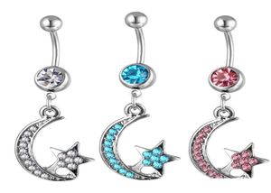 Navel Bell Button Rings D0133 Star And Moon Belly Ring Mix Colors Drop Delivery Jewelry Body Dhgarden Dhgyu8595244