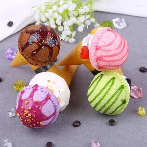 Decorative Flowers Simulation Ice Cream Model Party Supplies Cake Store Dessert Shop Decoration Artificial Fake Food Props 6PC/LOT