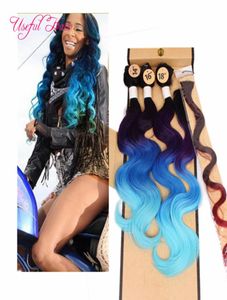 Fashion Machine double wefts hair bundles 4pcslot body wave hair weaves 220g synthetic lace closure sew in hair extensions weaves7654161
