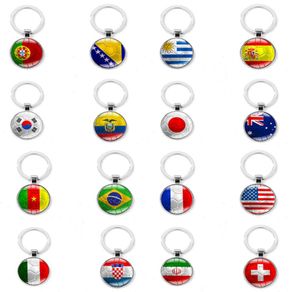 2018 Fotboll KeyChain Football Match Key Buckle Metal Country Flag Soccer Fans Souvenir Gift C41234282554