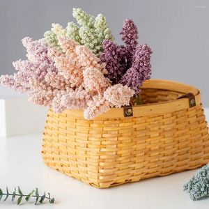 Dekoratif çiçekler bitki sahte meyve ev dekor sahte mini düğün buket köpüğü yapay çiçek vanilya başak