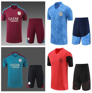 23 24 25マンサッカージャージシティフットボールトラックスーツ半袖Haaland de Bruyne 2023 2024 2025 Mans Cities Training Suit GrealishMahrez Foden Men Kids