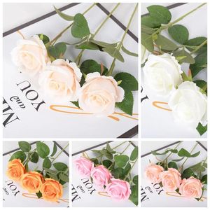 Decorative Flowers 5PCS Artificial Silk Rose Eternal Home Garden Wedding Party Decoration Bouquet Centerpiece Lovers Gifts