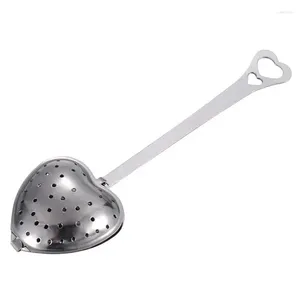 Tea Scoops Maker Spoon Long Handle Strainer Reusable Steeper Heart-shaped Mesh Hole Stainless Loose Leaf Infuser For Home