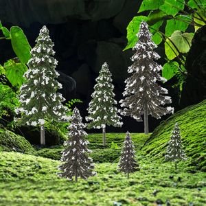 Dekorativa blommor 12 datorer Cedar Sandbord Modell Träd jul Mini Landscape Micro Frost Plant Decor Simulation