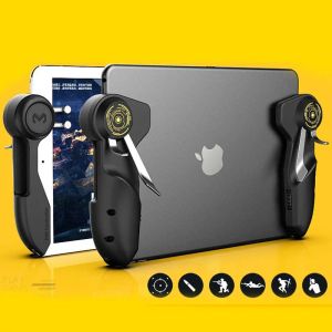 Gamepads NEW Ipad Trigger PUBG Game Controller Six Finger L1R1 Fire Aim Button Gamepad Joystick For Tablet Smartphone Game Accessories