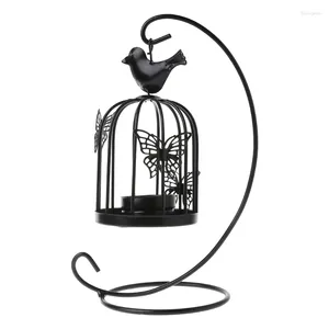 Titulares de vela Retro para Butterfly Birdcage Candlestick Iron Holder Party Home D