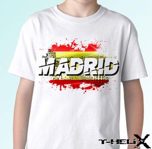 マドリードホワイトTシャツトップスペインフラッグデザインメンズレディースクールカジュアルプライドTシャツTシャツ男性ユニセックスニューファッションTシャツルース3537580