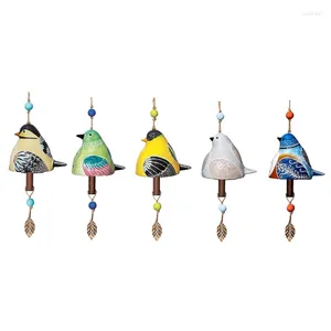 Dekorativa figurer Bird Song Bell Garden Decoration Hanging Rustic Wind Chime Pendant Metal Tube Door