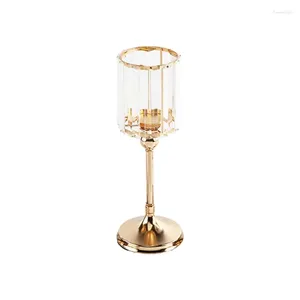 Candle Holders Crystal Glass Holder Candlestick European Style Crafts Dekoracja na przy świecach stolik kuchenny