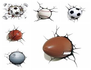 Adesivos de carros 3D Simulação Basquete Baseball Adesivo de futebol de futebol Exterior Strechles Streches Decoration Ball adesivos 7styles gg4776088