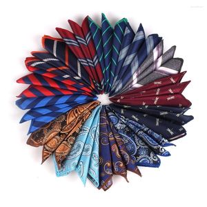 Bow Ties Erkekler Pocket Square çizgili mendil takım elbise jacquard hankies kadın marka havlu hanky