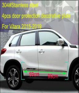 High quality stainless steel 4pcs side door body decoration trimdoor sucff barprotective plate with logo for Suzuki Vitara 20157263997