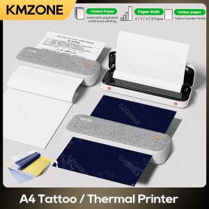 Drukarki A4 Drukarki termiczne bezprzewodowe tatuaż tatuaż producent transferu Bluetooth USB Mobile Printer Machine PDF Drukowanie dokumentów z papierem