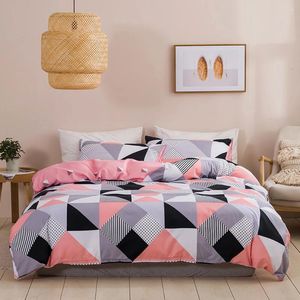 Bedding Sets 3pcs Geometric Printed Comfortable Modern Pillow Cases Polyester Washable Thickened Soft Bed Sheet Duvet Cover Set