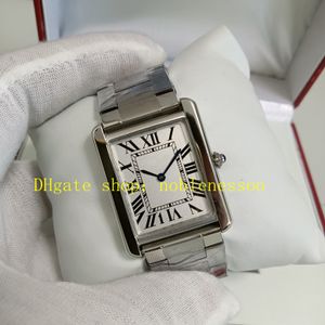 Foto real com caixa original Lady Watch Women 27mm WSTA0052 Silver Roman Dial Quartz Aço inoxidável Pulseira de pulseira Vestido Presente Ladies Women's Women's Relógios