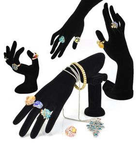 Hand Shaped Ring Stand Bracelet Holder Bangle Rack Jewelry Display Rings Shelf Black Velvet Female Mannequin Hand41706538024645