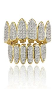 Хип -хоп ювелирные изделия мужская бриллиантовая гриль -зубы личность очаровывает золото замороженные грили, мужчина, модные аксессуары 3029211