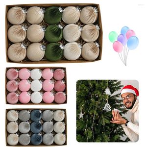 パーティーデコレーション15pcs/boxベルベットクリスマスボールかわいい木の装飾的な吊り下げ装飾