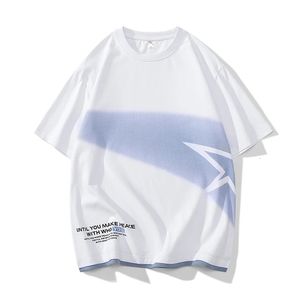 Carta de camisetas de grandes dimensões masculinas imprimir harajuku de manga curta Tees Tops y2k streetwear casual homem solto tshirts 240412