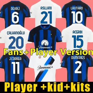 23 24 Lukaku Soccer Jerseys Barella Correa inters Milan Giroud إبراهيموفيتش لوتارو ميلانس ثيو براهيم قميص 2023 2024 زي موحد الرجال مجموعات الأطفال