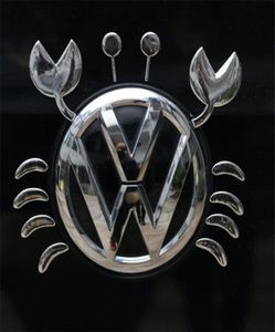 Смешные 3D -наклейка на наклейку с крабами, эмблема эмблема, виниловые наклейки с логотипом для vw любой Car2664543