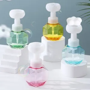 Liquid Soap Dispenser Flower Shape Foam Pump Plastic Clear Bottle Travel Shower Gel Bathroom Supplies