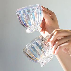 Bicchieri da vino colorato tazza di bicchiere da bevanda acqua in stile semplice succo di lusso di lusso a colori solidi estetica coave da tè da tè da caffè ghiacciato